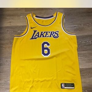 NBA Lebron James Lakers Yellow Jersey with Purple Accents